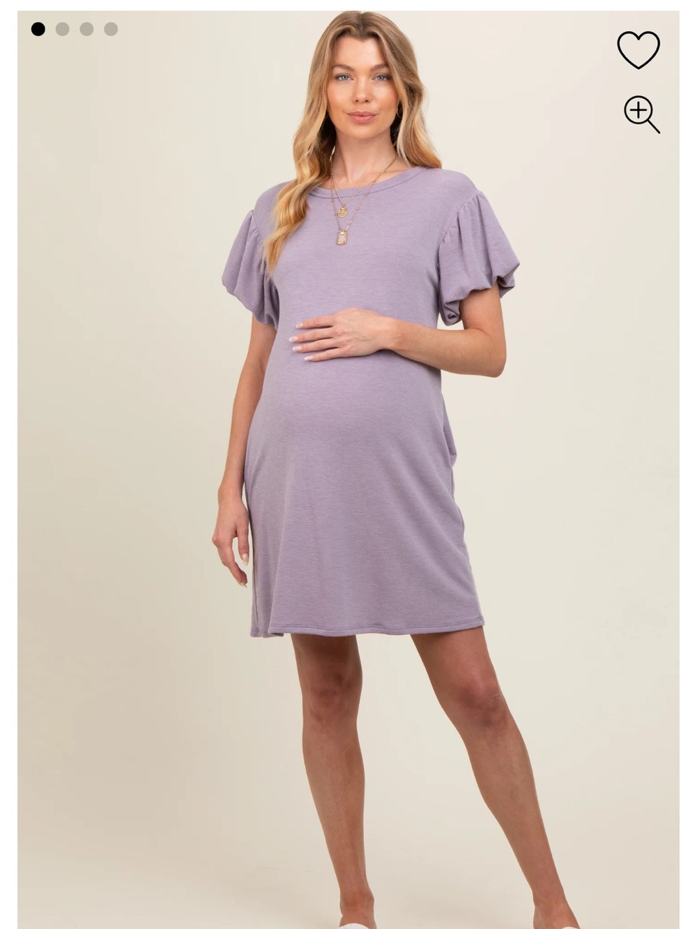 Purple maternity dress with pockets